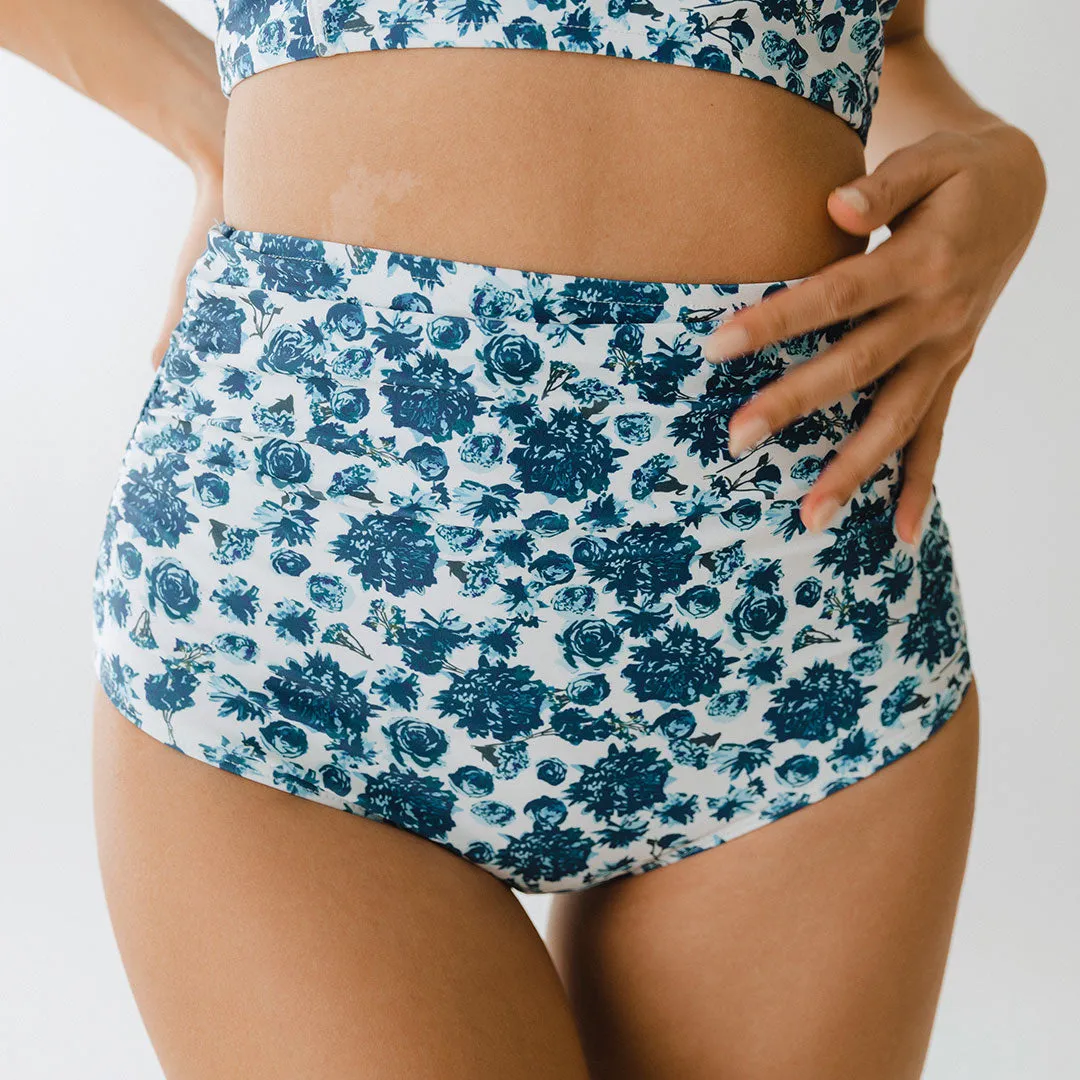 Santorini Ruched High-Waisted Bottoms calm soak