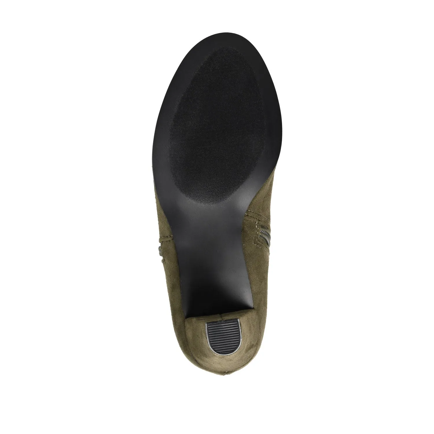 SANZI ZIP-UP BOOTIES IN FAUX SUEDE skirt pair