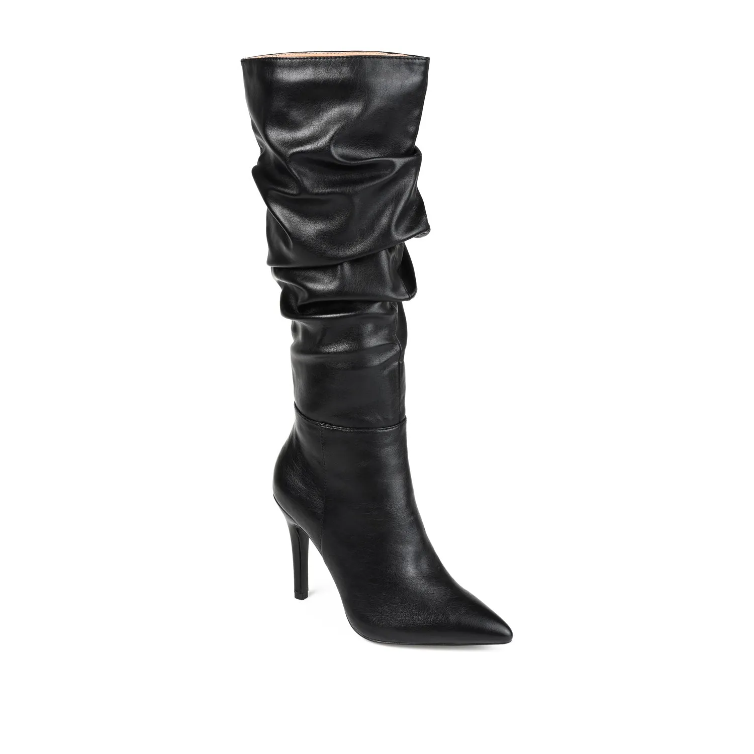 SARIE STILETTO HEELED BOOTS IN FAUX LEATHER tall leg