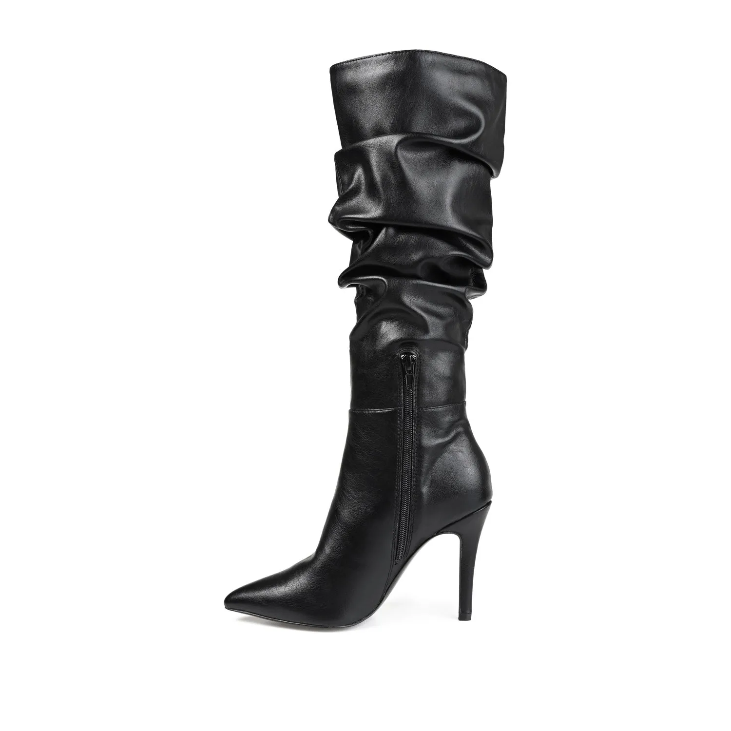 SARIE STILETTO HEELED BOOTS IN FAUX LEATHER tall leg
