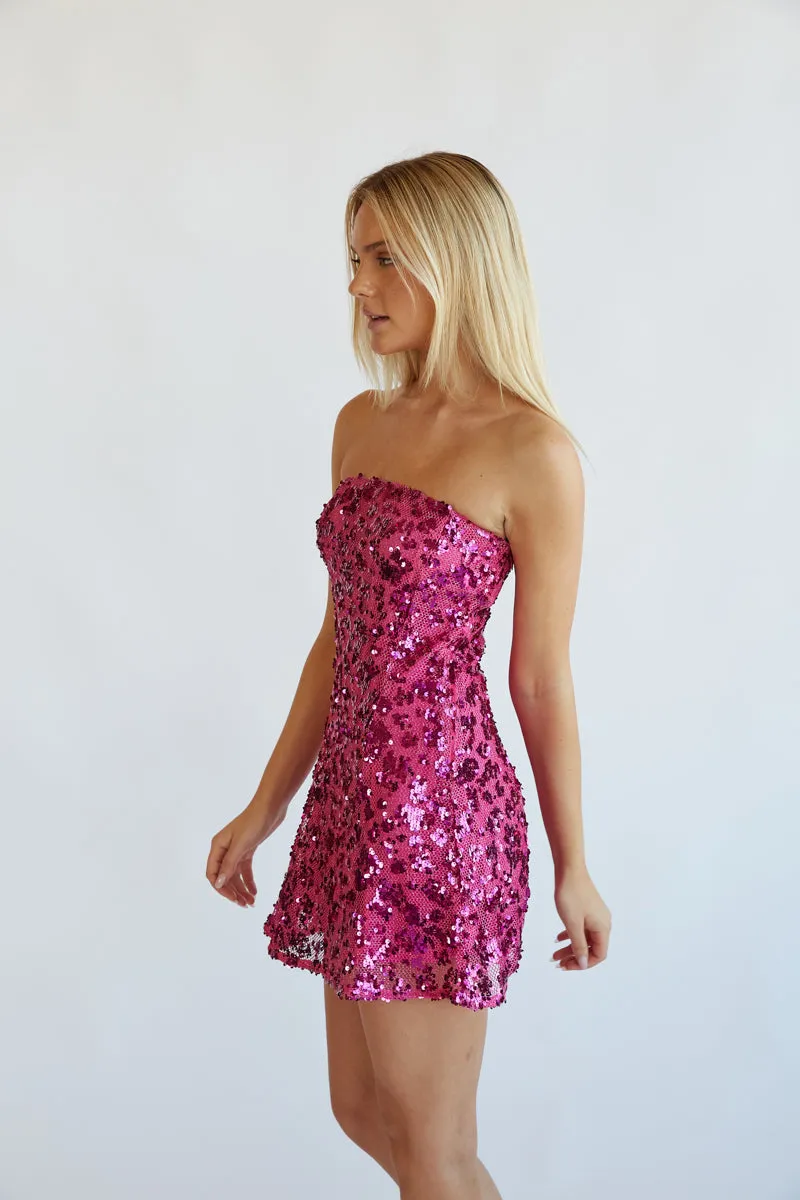 Sasha Sequin Skater Mini Dress street ease