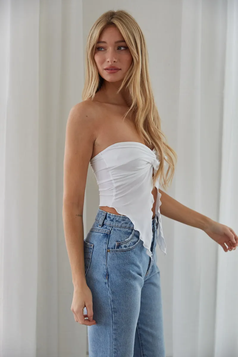 Saskia Twist Front Tube Top easy pull