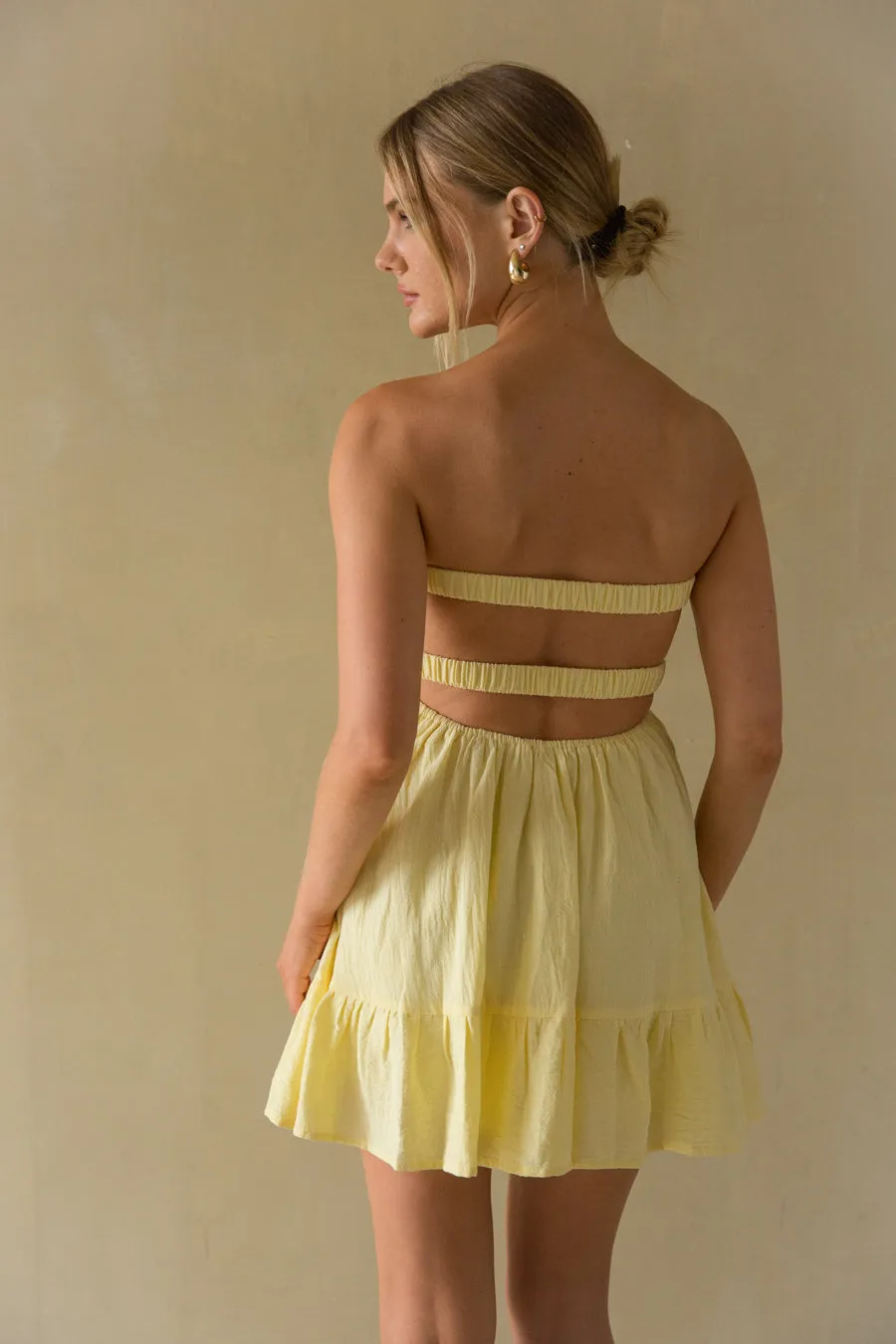Savannah Twist Front Romper linen base