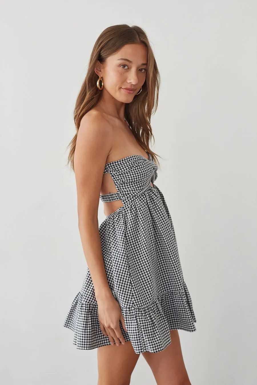 Savannah Twist Front Romper linen base