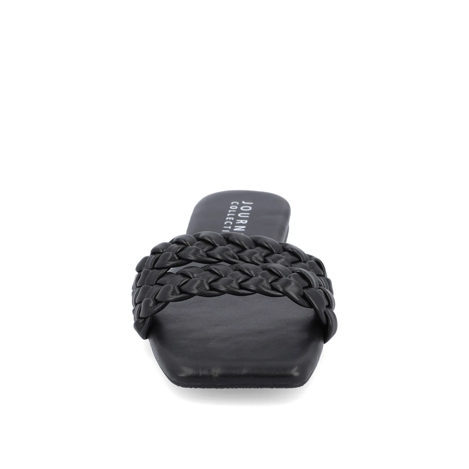 SAWYERR FAUX LEATHER SLIDE SANDALS IN WIDE day break