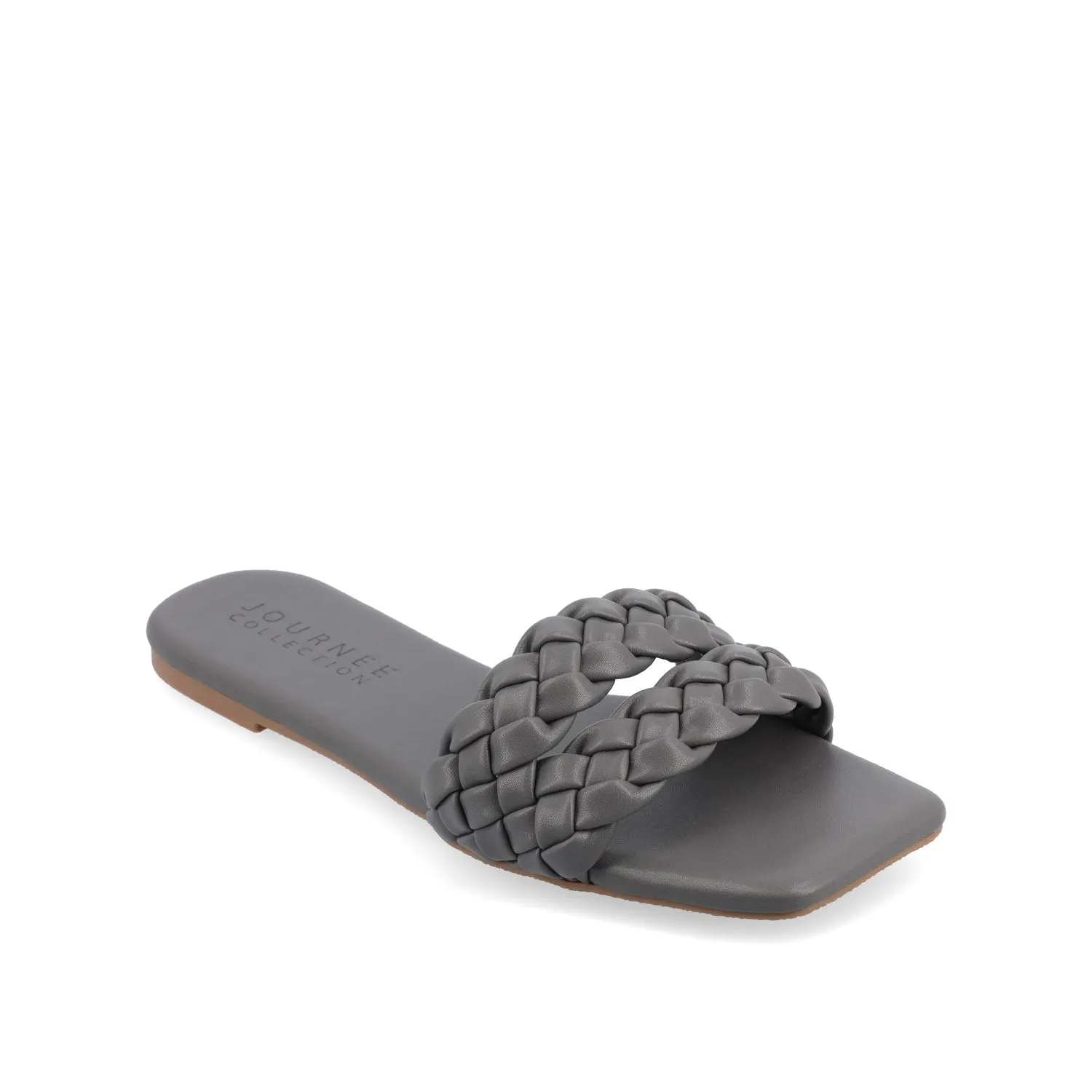 SAWYERR FAUX LEATHER SLIDE SANDALS IN WIDE day break