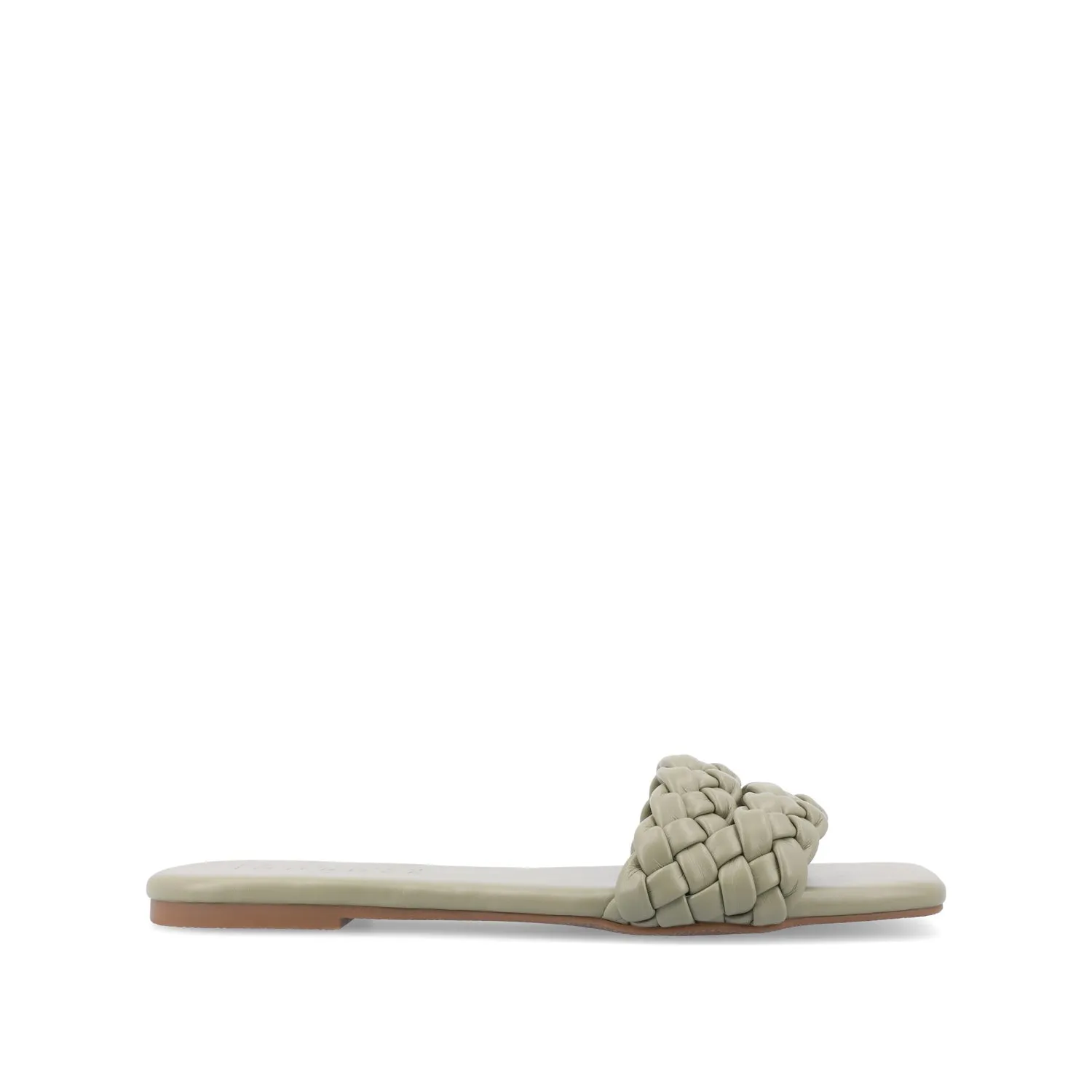 SAWYERR FAUX LEATHER SLIDE SANDALS IN WIDE day break