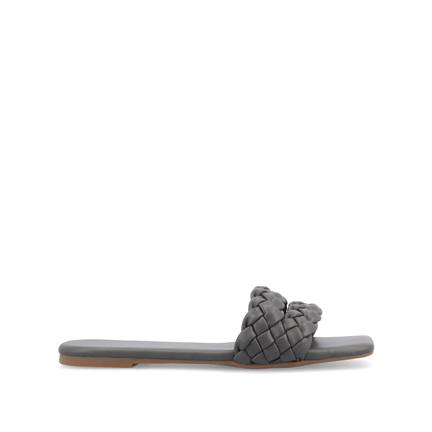 SAWYERR FAUX LEATHER SLIDE SANDALS IN WIDE day break