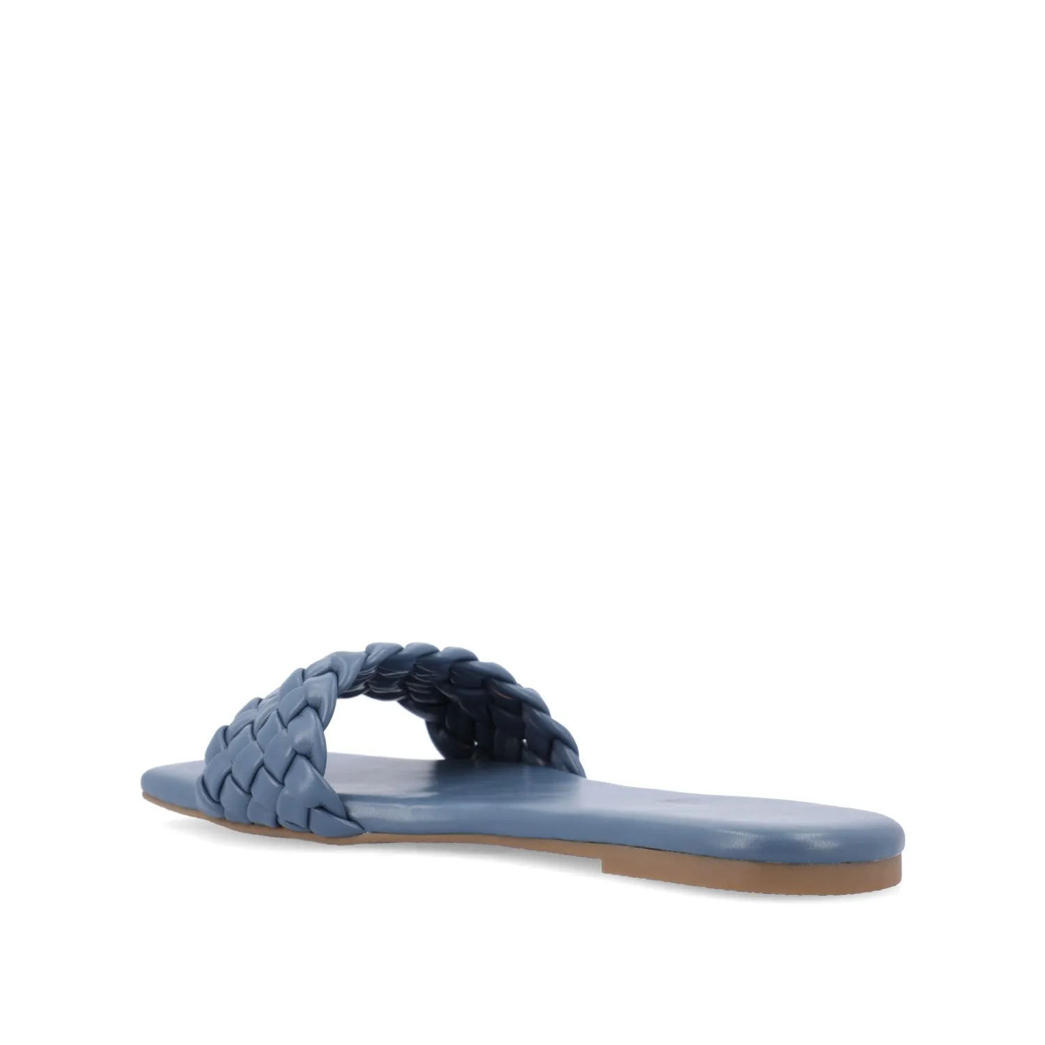 SAWYERR FAUX LEATHER SLIDE SANDALS IN WIDE day break