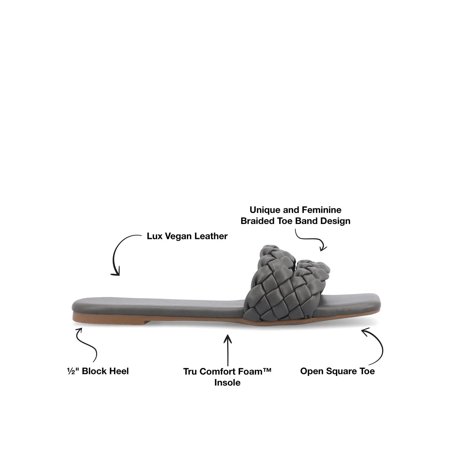 SAWYERR FAUX LEATHER SLIDE SANDALS IN WIDE day break