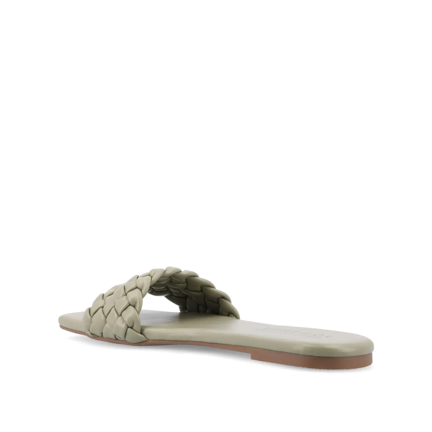 SAWYERR FAUX LEATHER SLIDE SANDALS IN WIDE day break