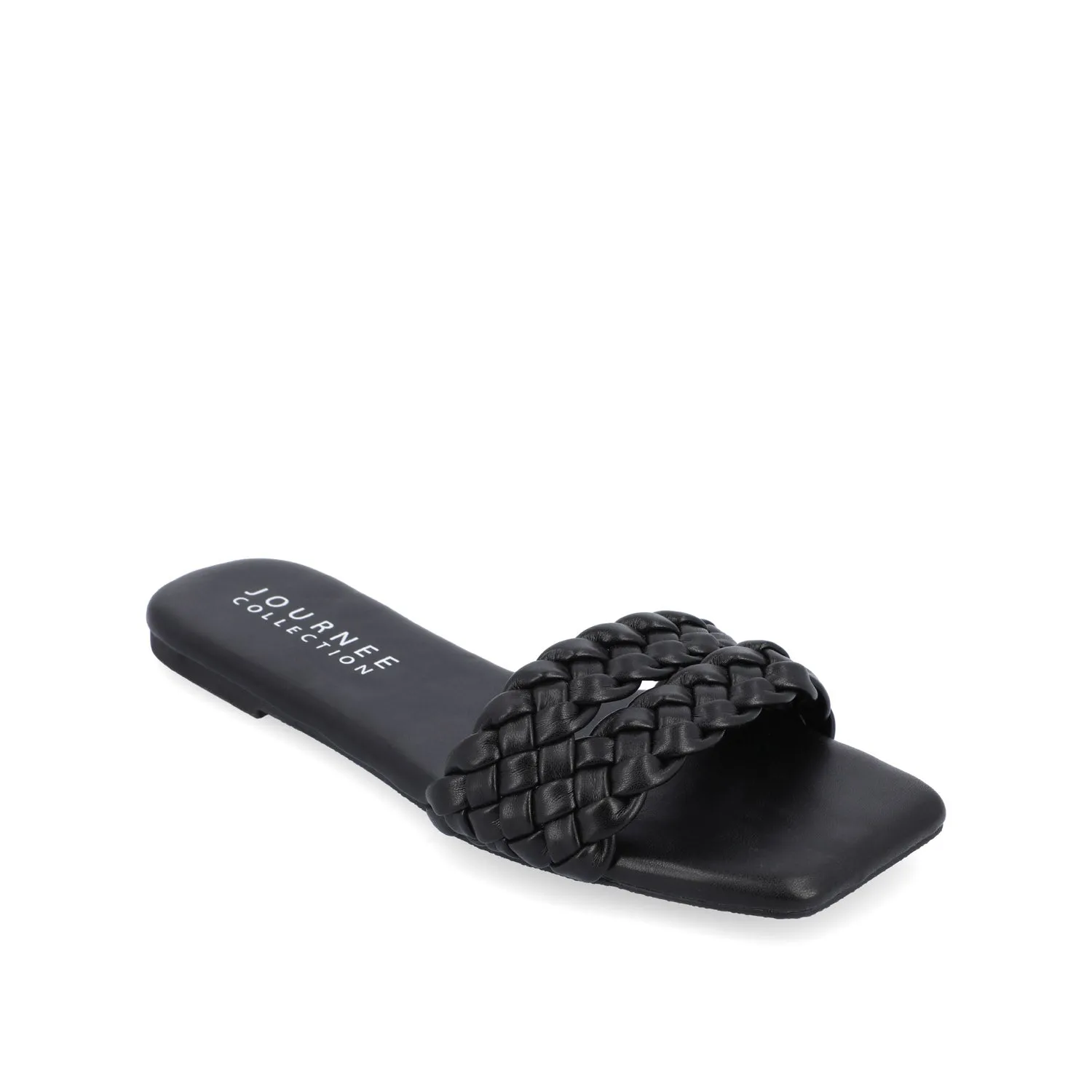 SAWYERR FAUX LEATHER SLIDE SANDALS IN WIDE day break