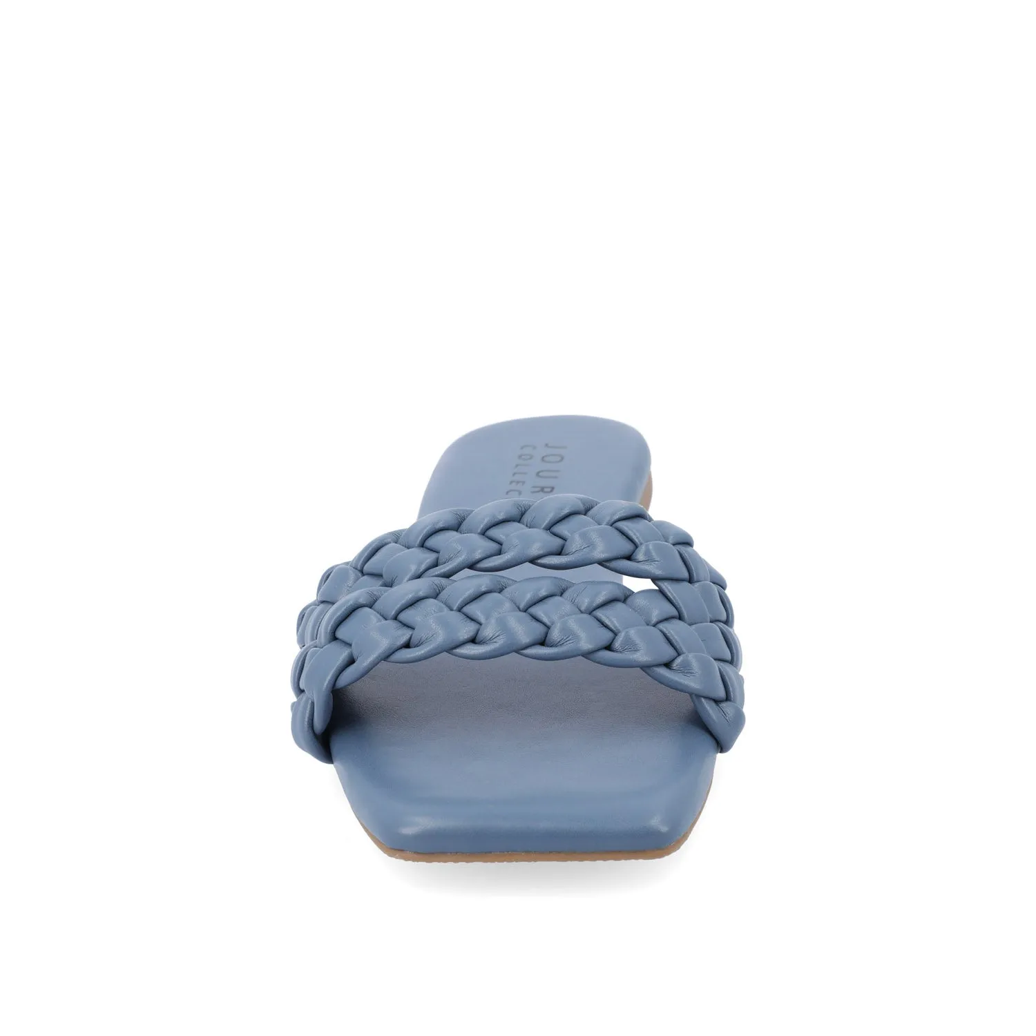 SAWYERR FAUX LEATHER SLIDE SANDALS IN WIDE day break