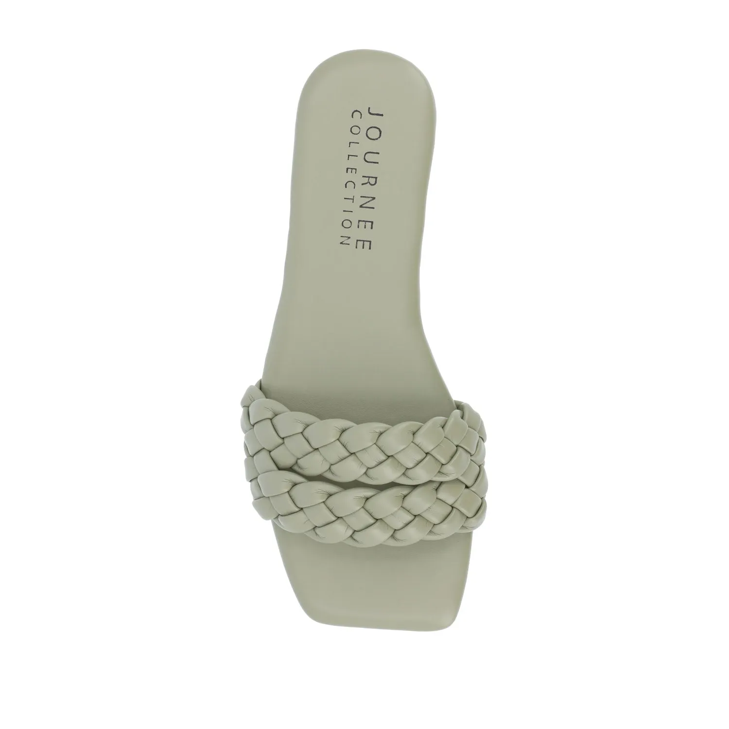 SAWYERR FAUX LEATHER SLIDE SANDALS IN WIDE day break