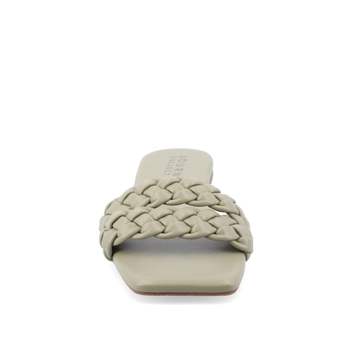 SAWYERR SLIDE SANDALS IN FAUX LEATHER buckle snap