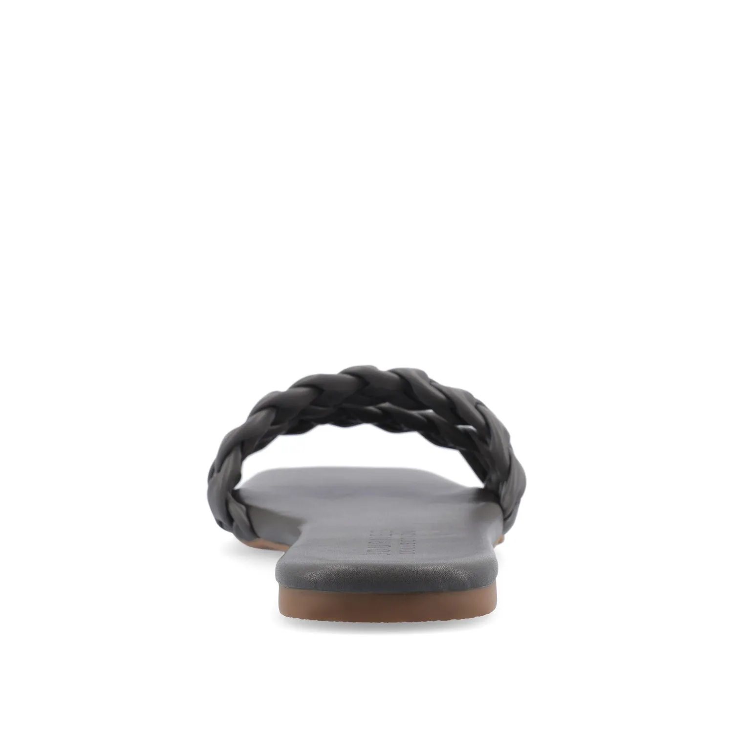 SAWYERR SLIDE SANDALS IN FAUX LEATHER buckle snap