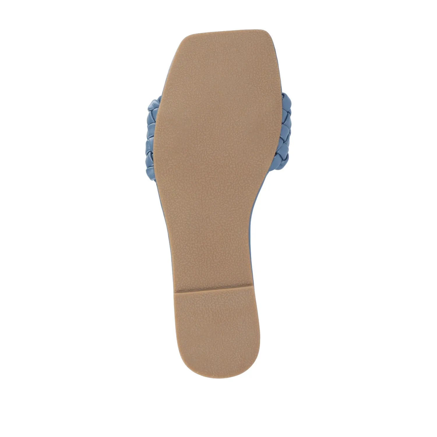 SAWYERR SLIDE SANDALS IN FAUX LEATHER buckle snap
