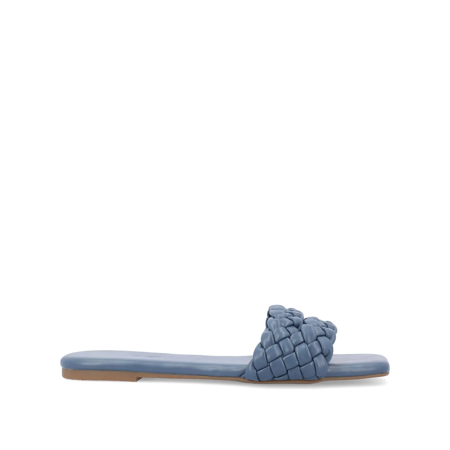 SAWYERR SLIDE SANDALS IN FAUX LEATHER buckle snap