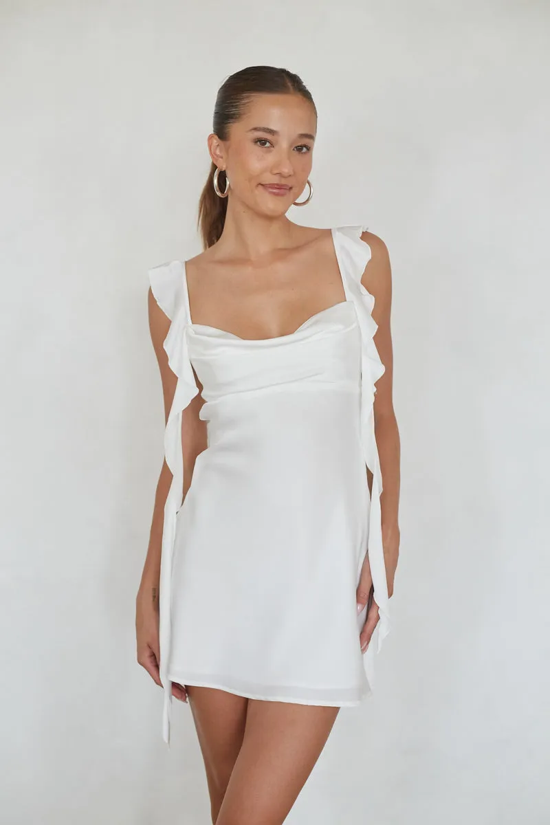 Scheana Ruffle Strap Mini Dress flare cut