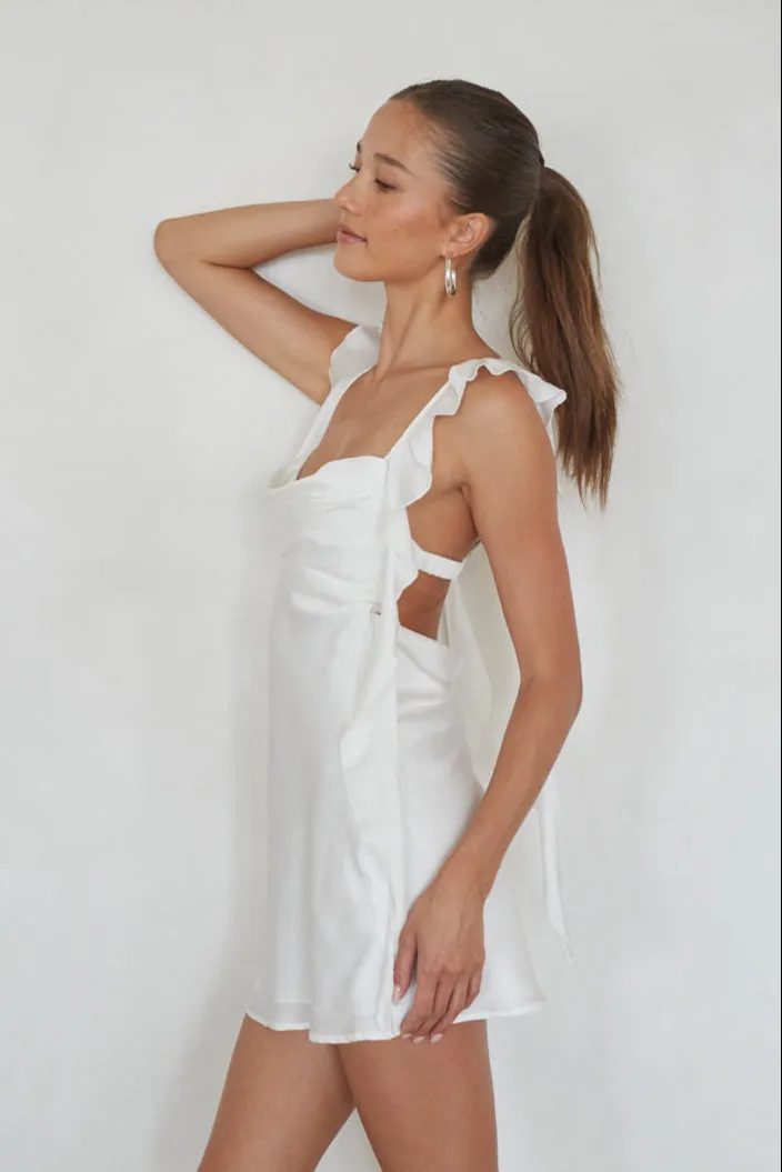 Scheana Ruffle Strap Mini Dress flare cut