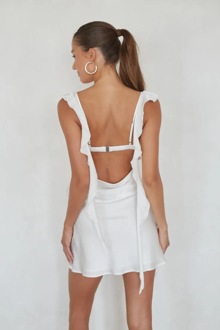 Scheana Ruffle Strap Mini Dress flare cut