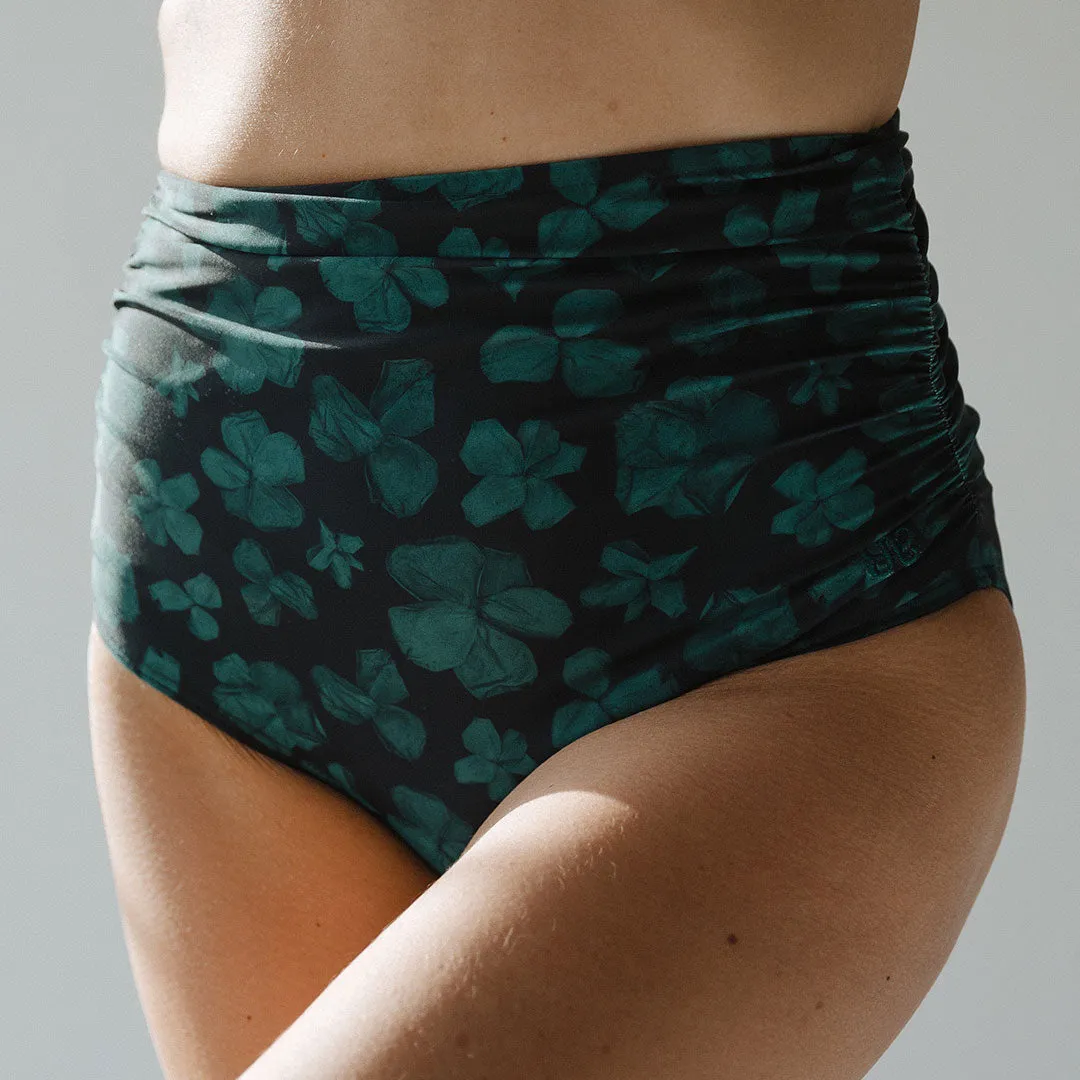Sea Petal Ruched High-Waisted Bottoms lake mood