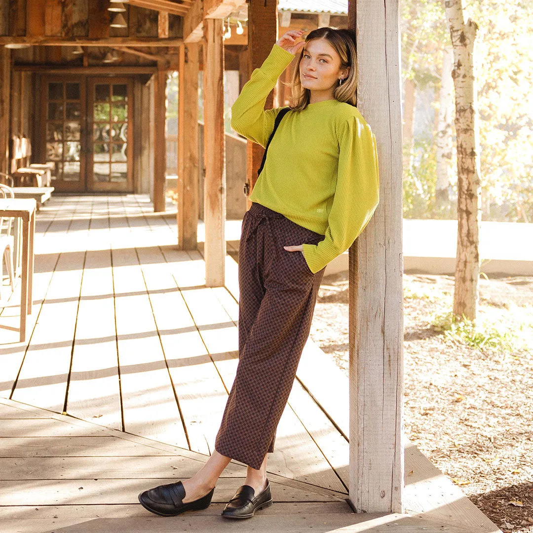 Serena Ribbed Top, Chartreuse japan neat