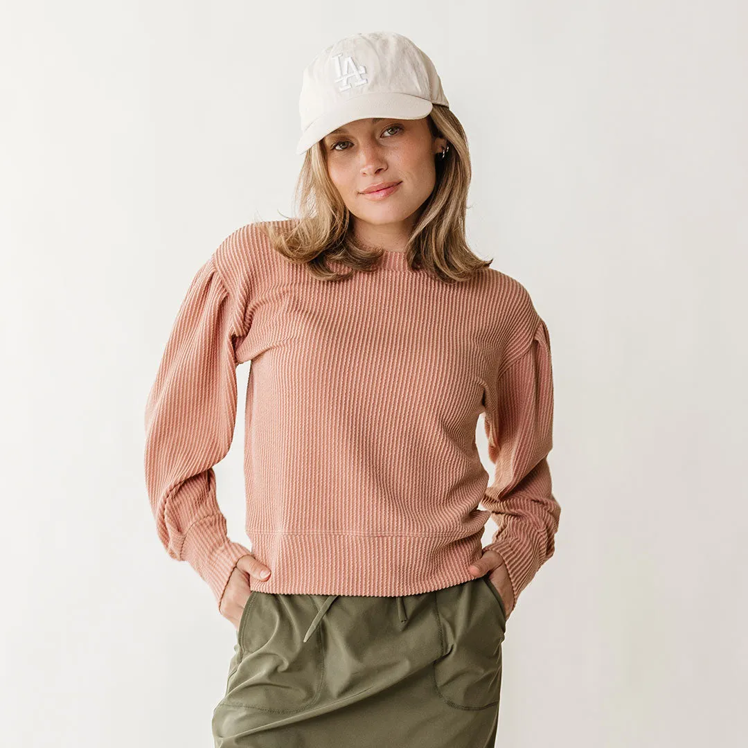 Serena Ribbed Top, Dusty Rose light nap