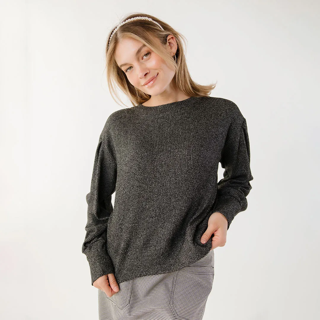 Serena Top, Black tight cuff