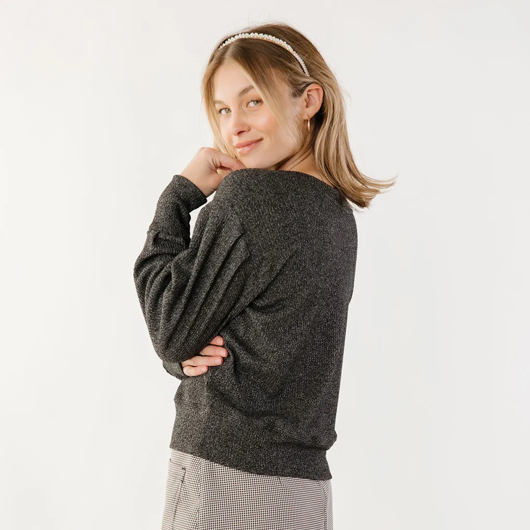 Serena Top, Black tight cuff