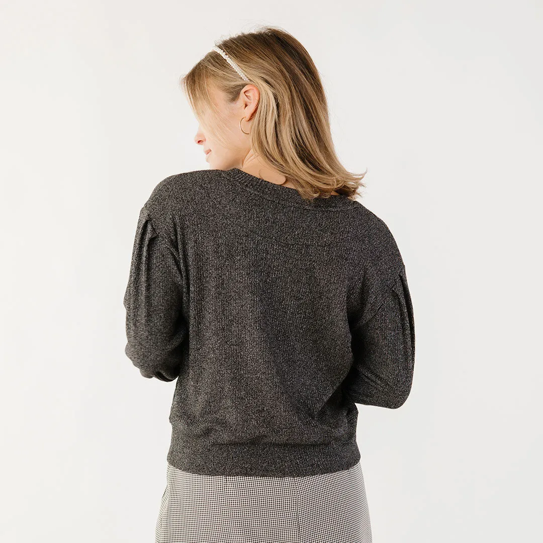 Serena Top, Black tight cuff