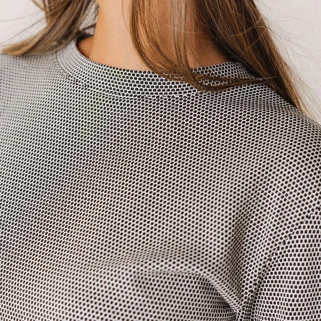Serena Top, Honeycomb Black board ready
