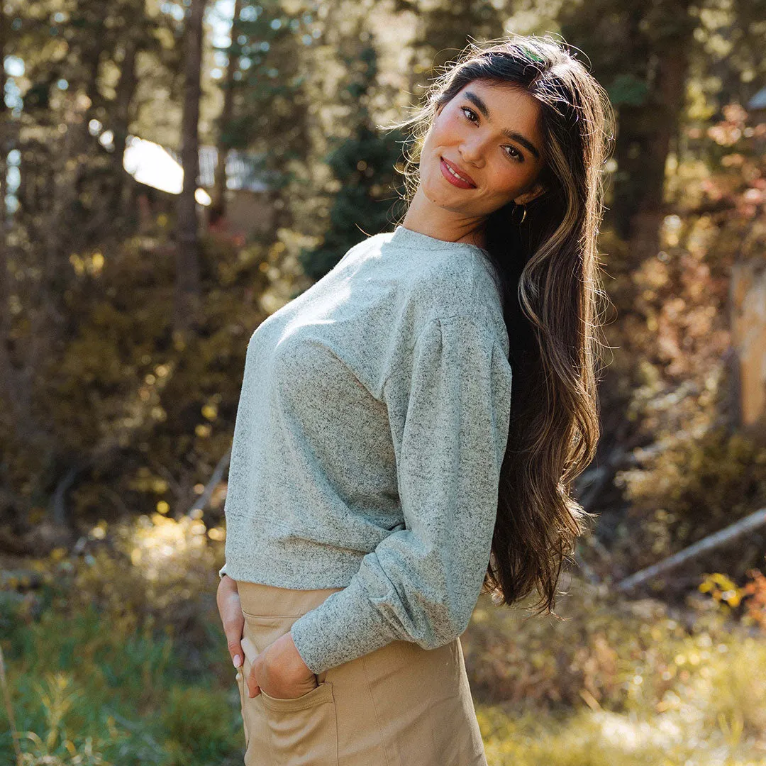 Serena Top, Mint light wrap