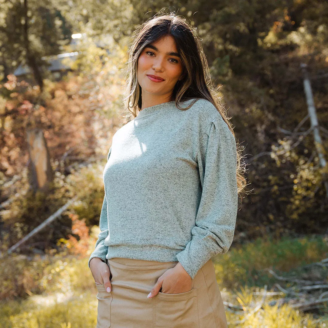 Serena Top, Mint light wrap