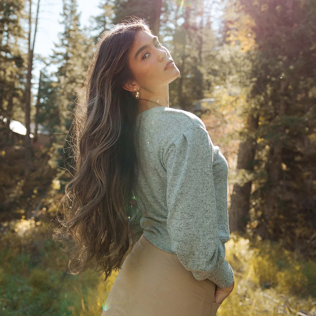 Serena Top, Mint light wrap