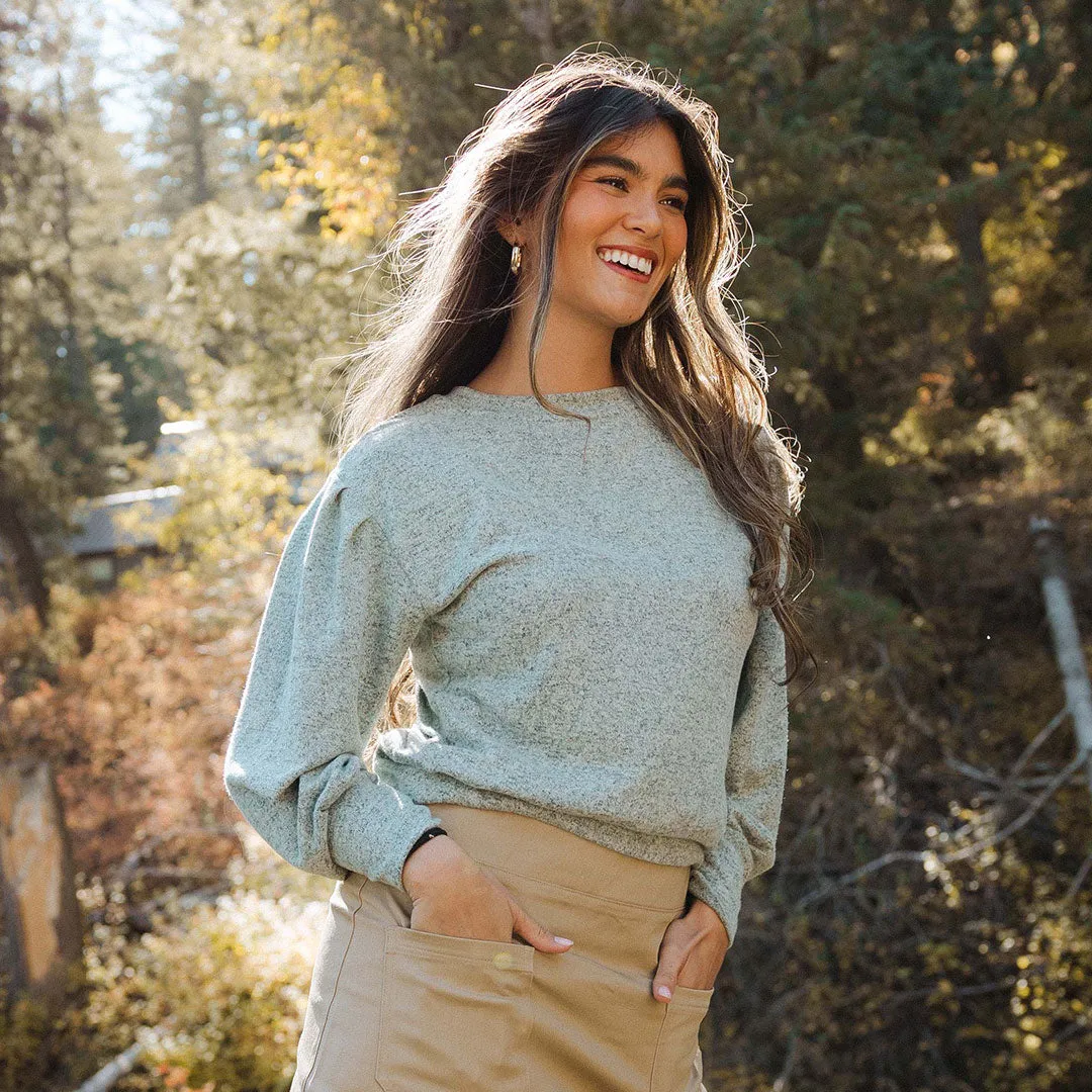 Serena Top, Mint light wrap