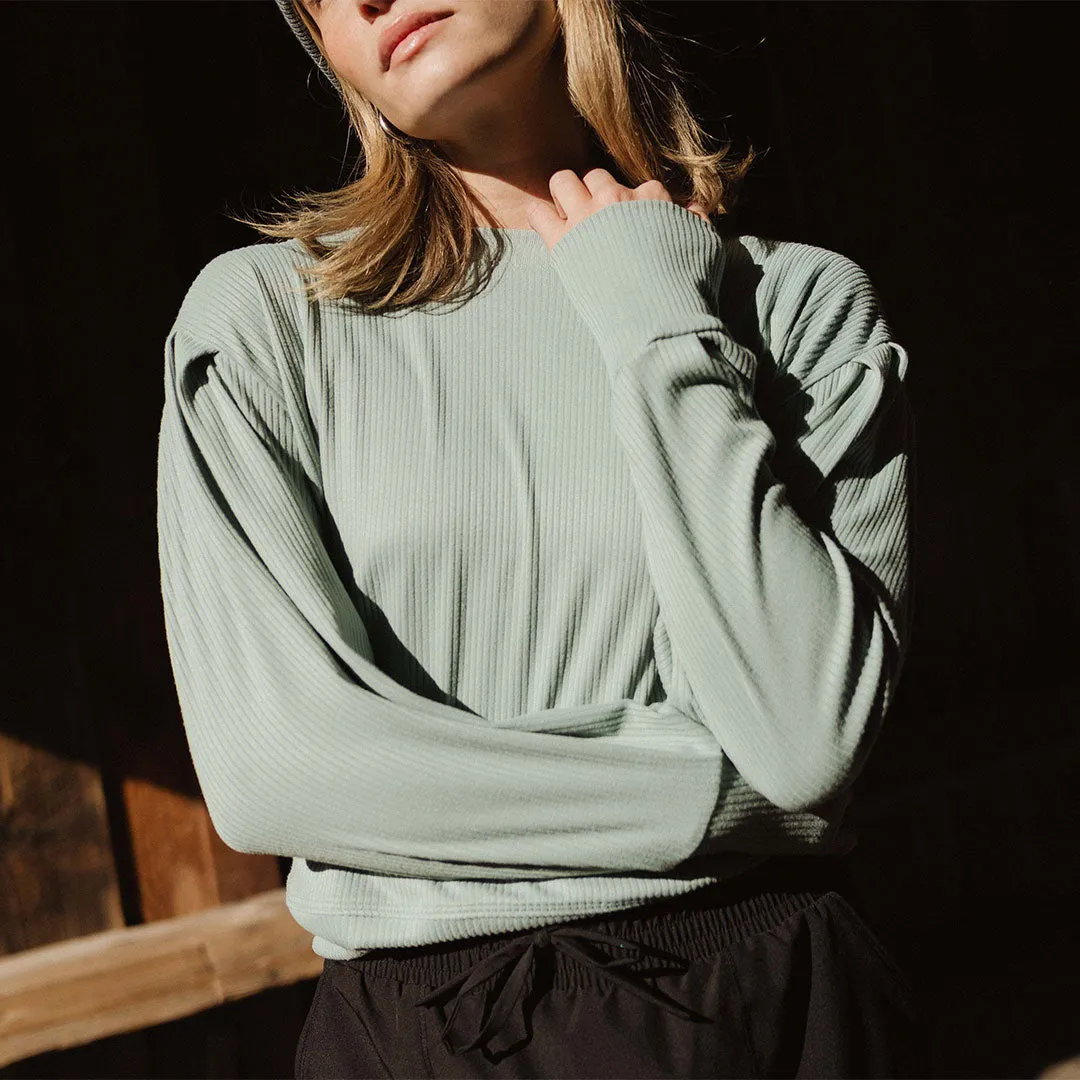 Serena Top, Sage bone white