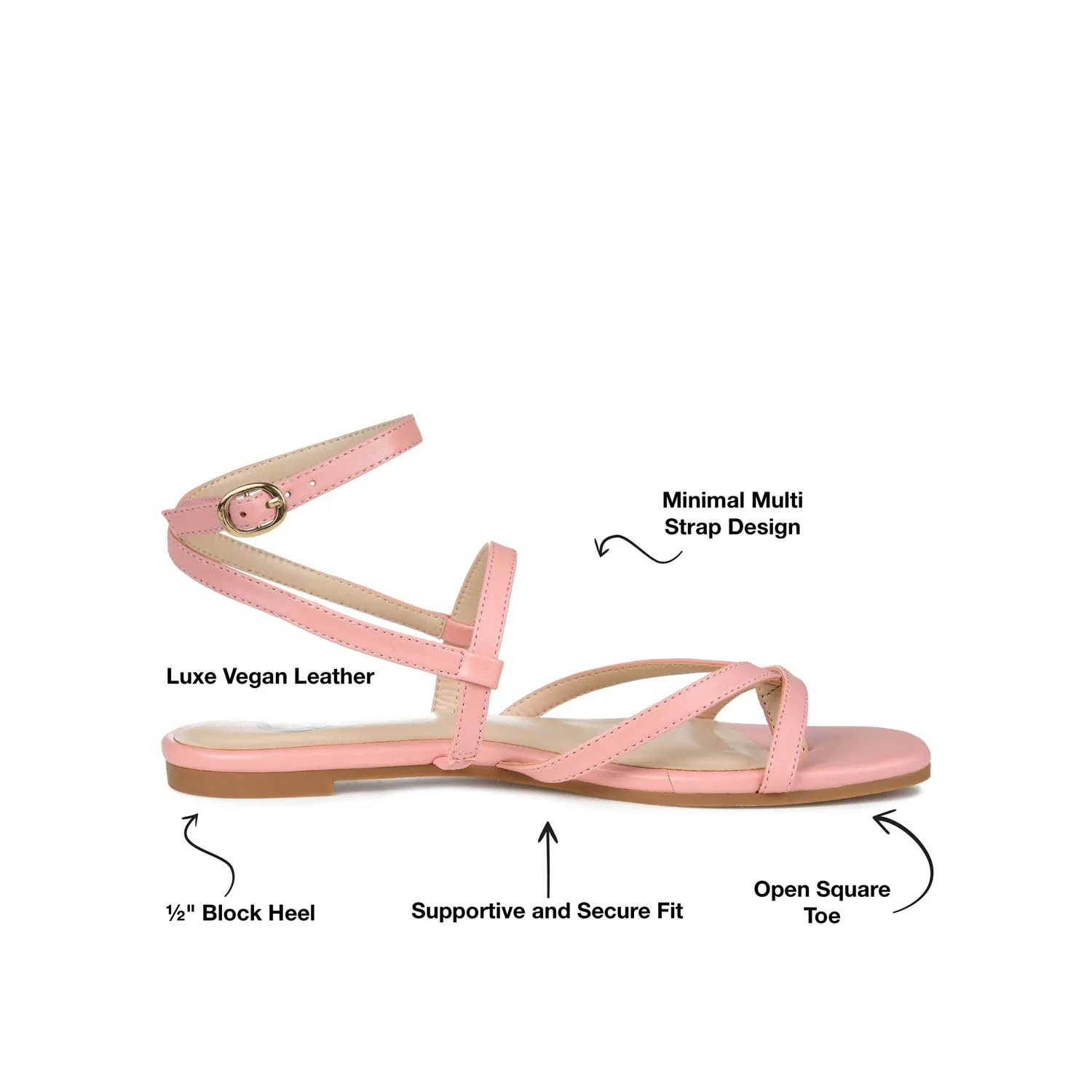 SERISSA CRISSCROSS SANDAL IN FAUX LEATHER light sole