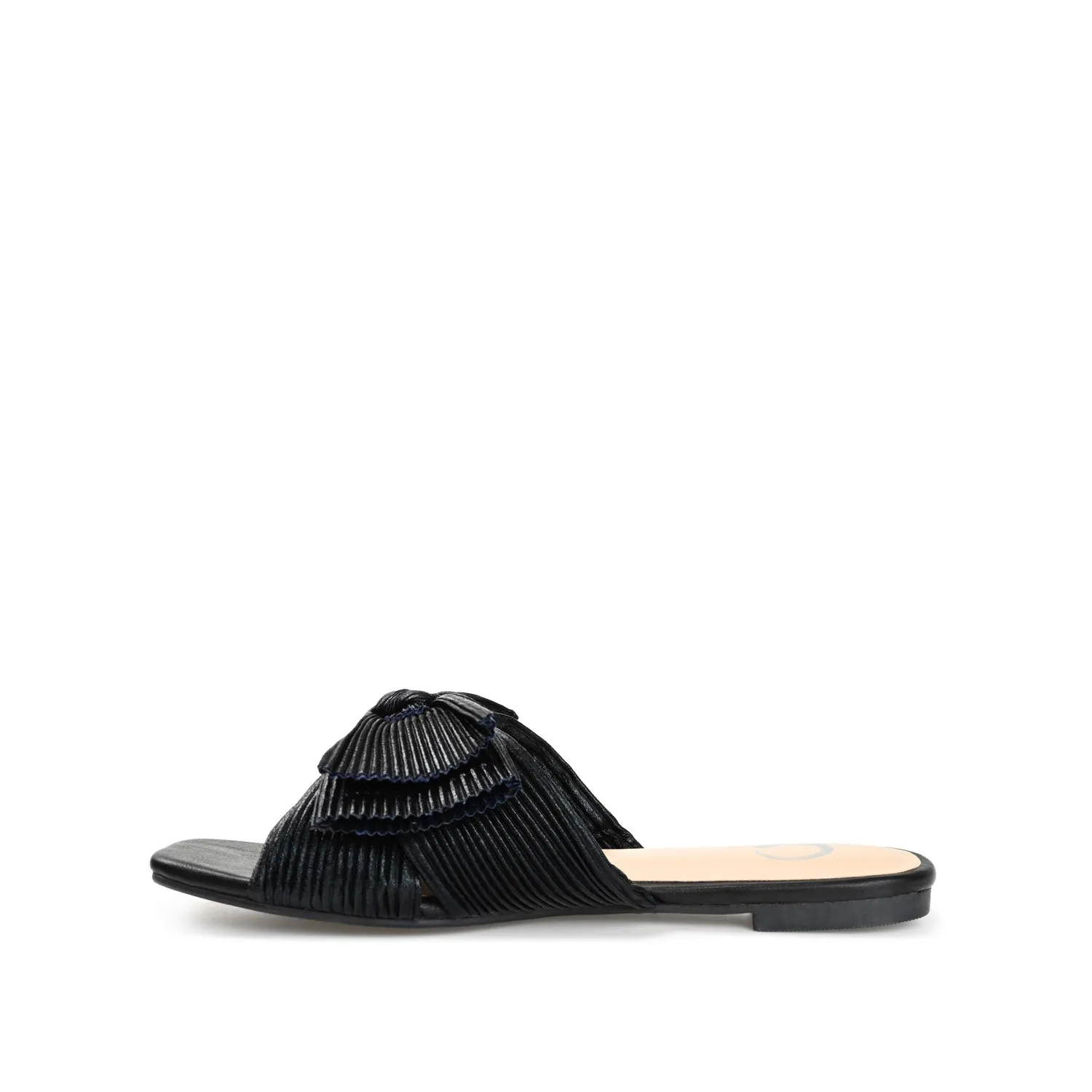 SERLINA PLEATED SLIDE SANDALS IN FOIL camping day