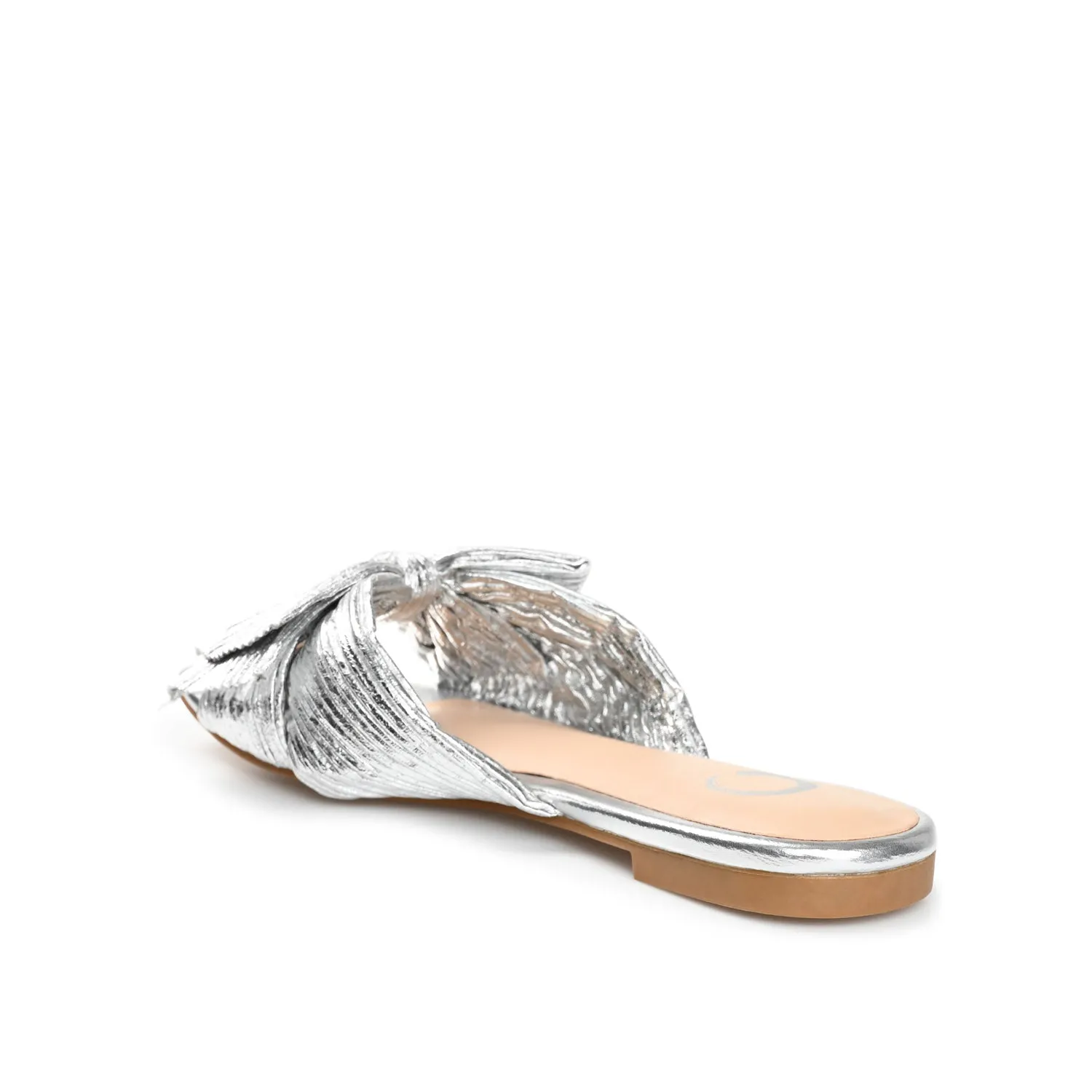SERLINA PLEATED SLIDE SANDALS IN FOIL camping day