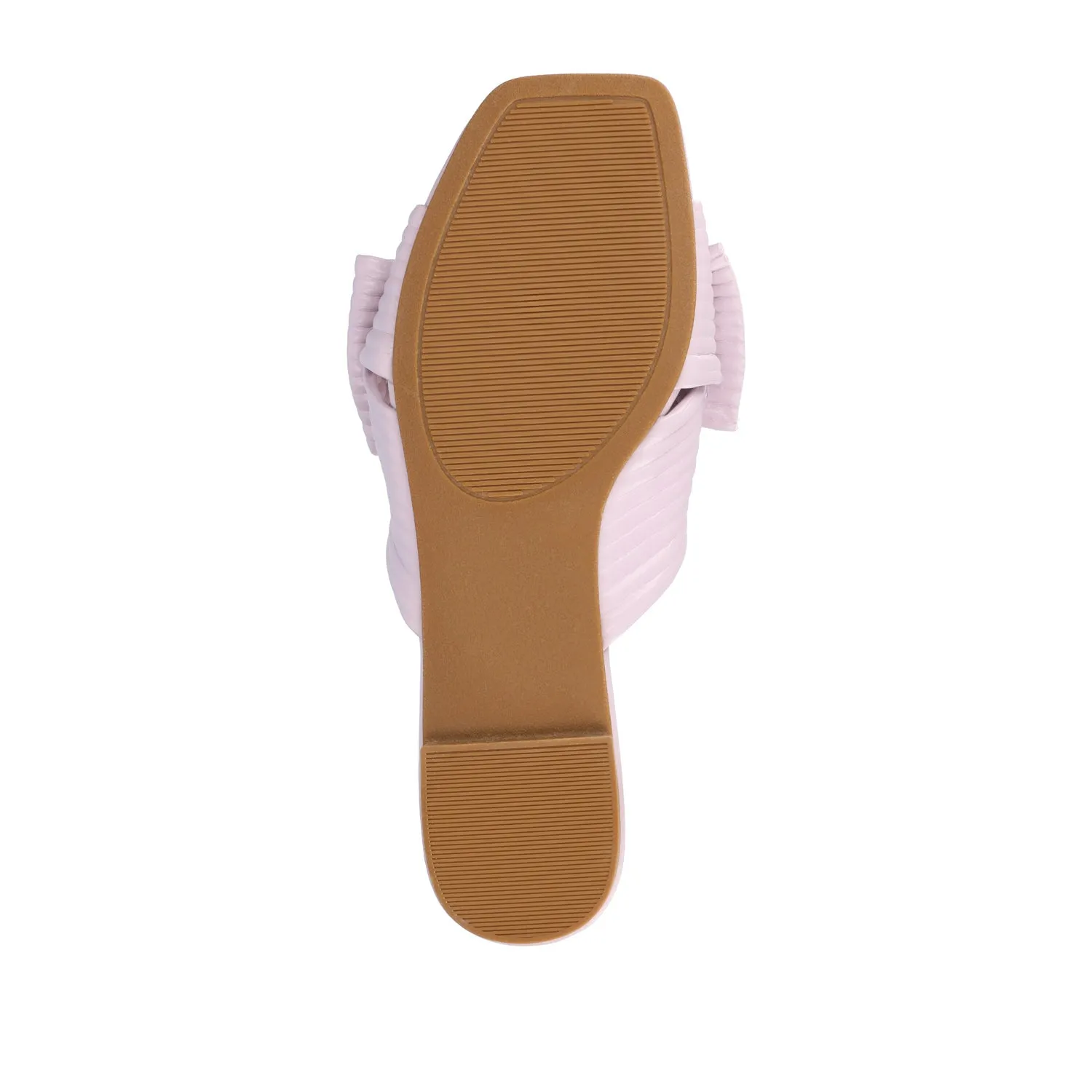 SERLINA PLEATED SLIDE SANDALS IN FOIL camping day