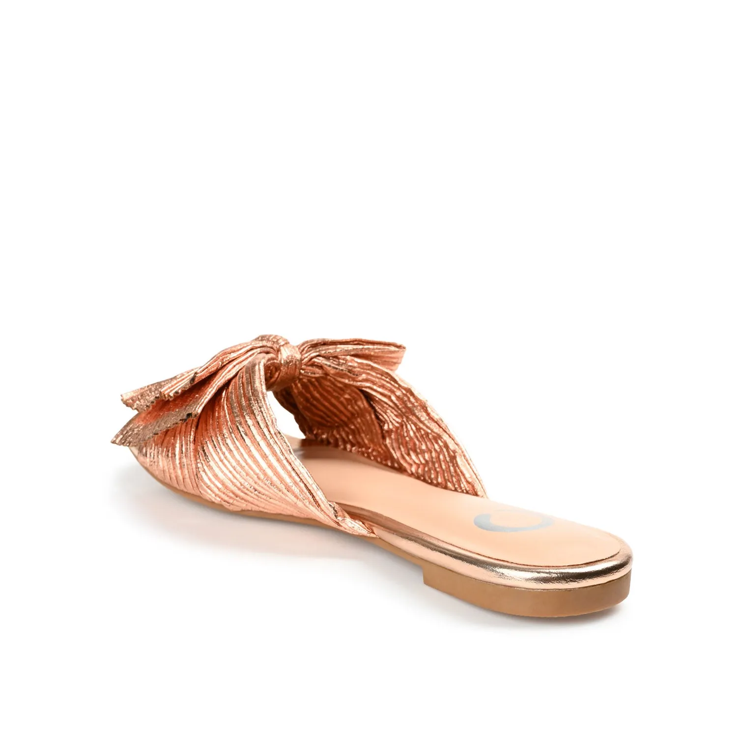 SERLINA PLEATED SLIDE SANDALS IN FOIL camping day