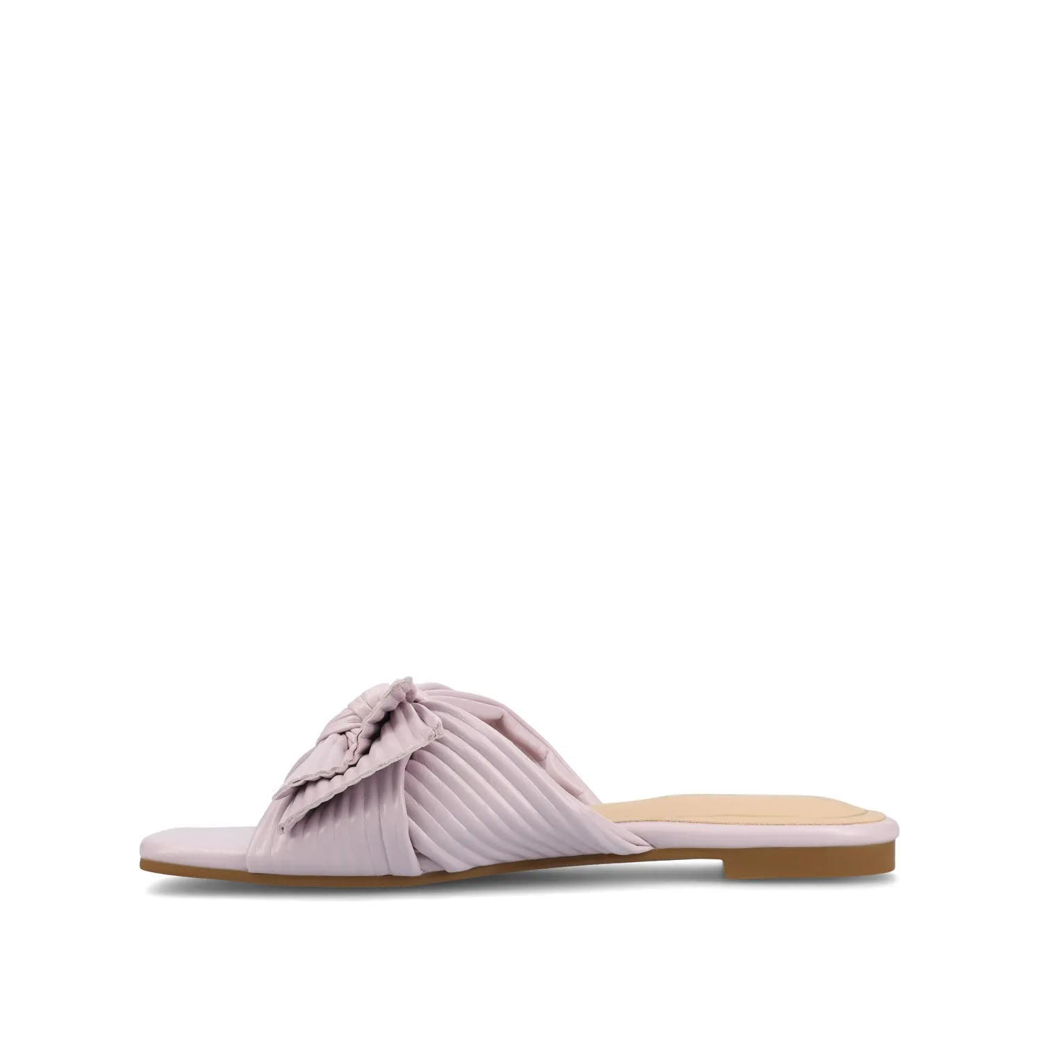 SERLINA PLEATED SLIDE SANDALS IN FOIL camping day