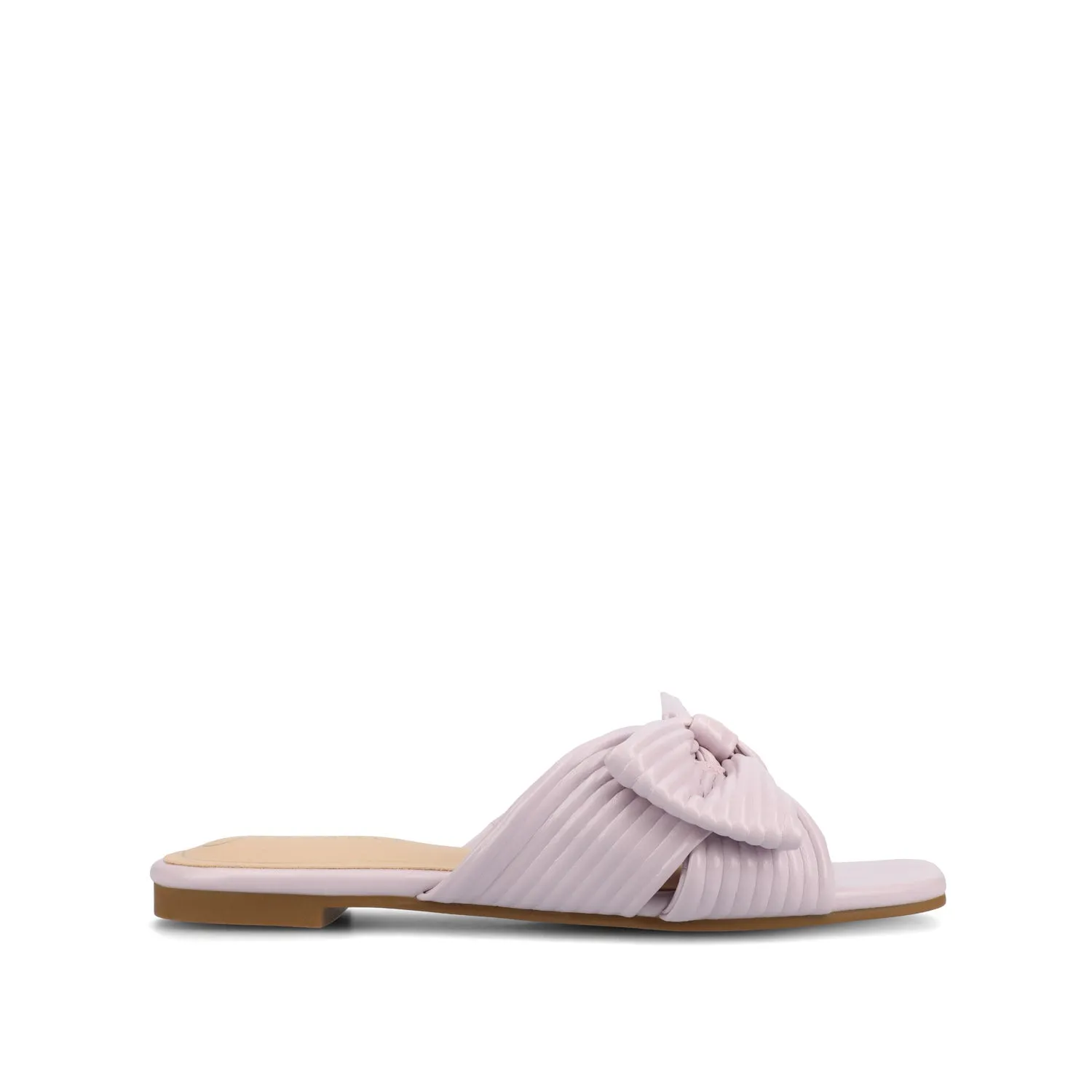SERLINA PLEATED SLIDE SANDALS IN FOIL camping day