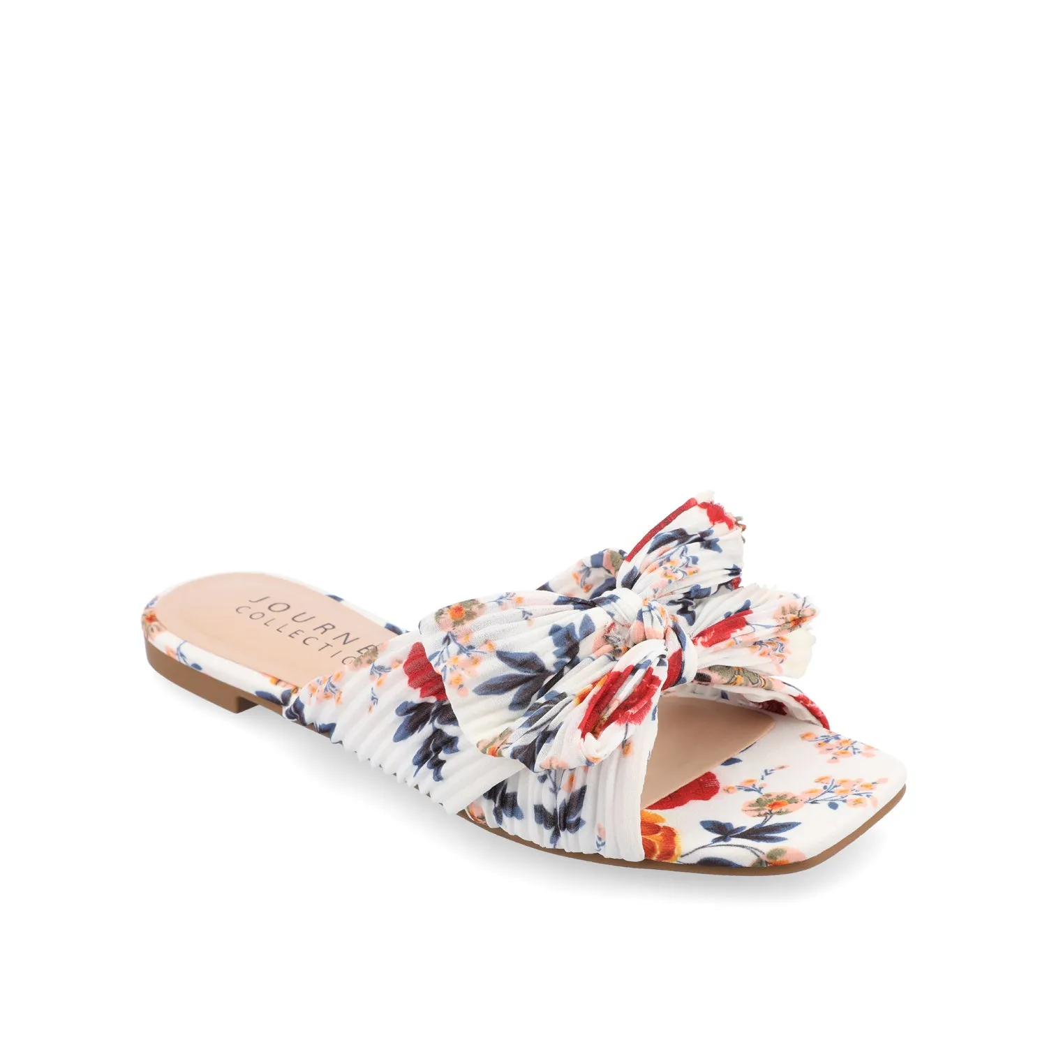 SERLINA PLEATED SLIDE SANDALS IN FOIL camping day