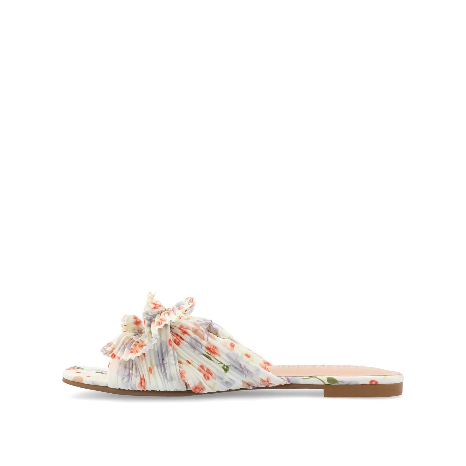 SERLINA PLEATED SLIDE SANDALS IN FOIL camping day