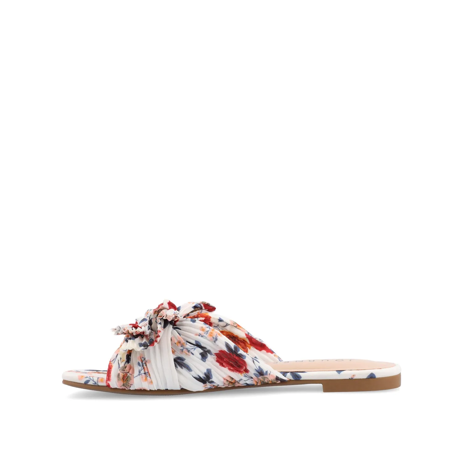 SERLINA PLEATED SLIDE SANDALS IN FOIL camping day