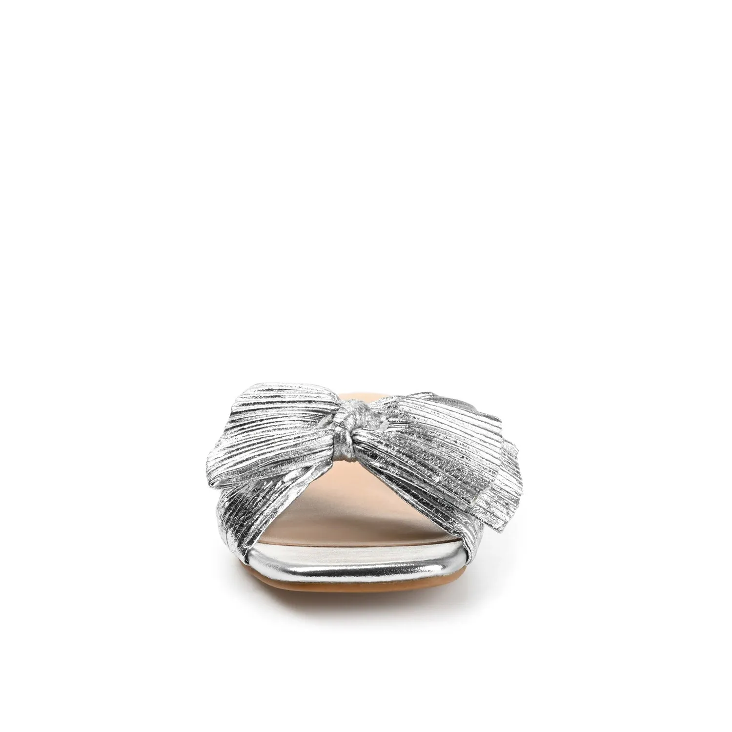 SERLINA PLEATED SLIDE SANDALS IN FOIL camping day