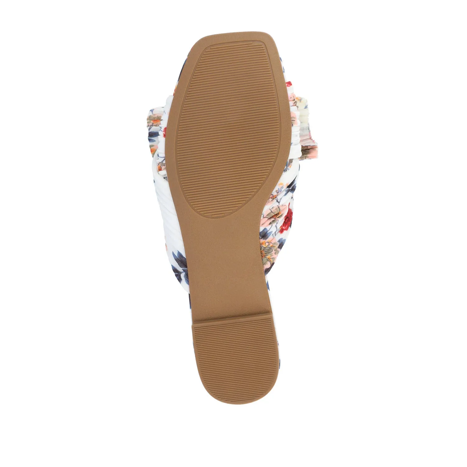 SERLINA PLEATED SLIDE SANDALS IN FOIL camping day