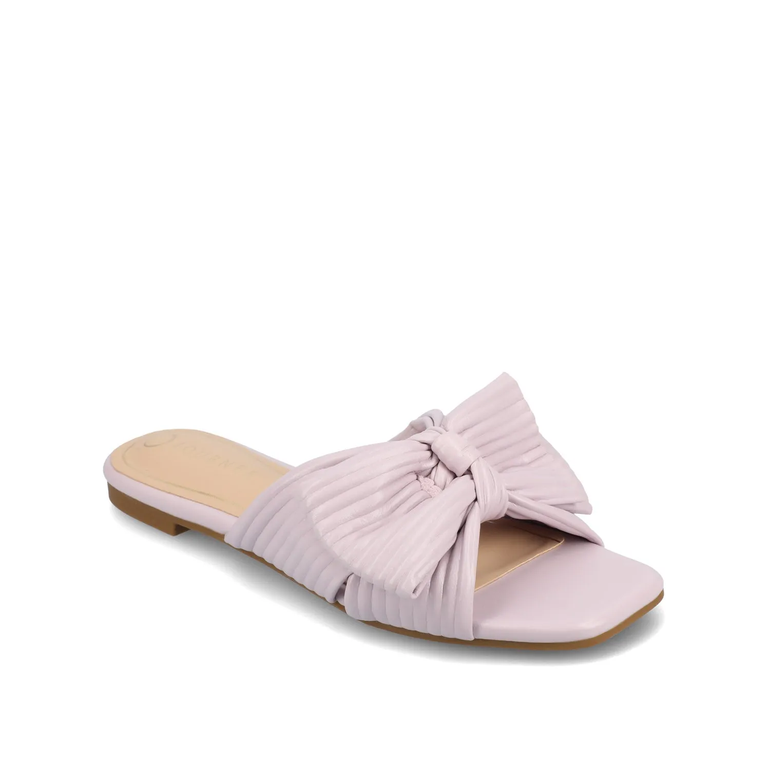 SERLINA PLEATED SLIDE SANDALS IN FOIL camping day